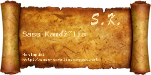 Sass Kamélia névjegykártya